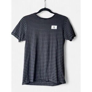 Calvin Klein Grey Striped Short Sleeve Shirt